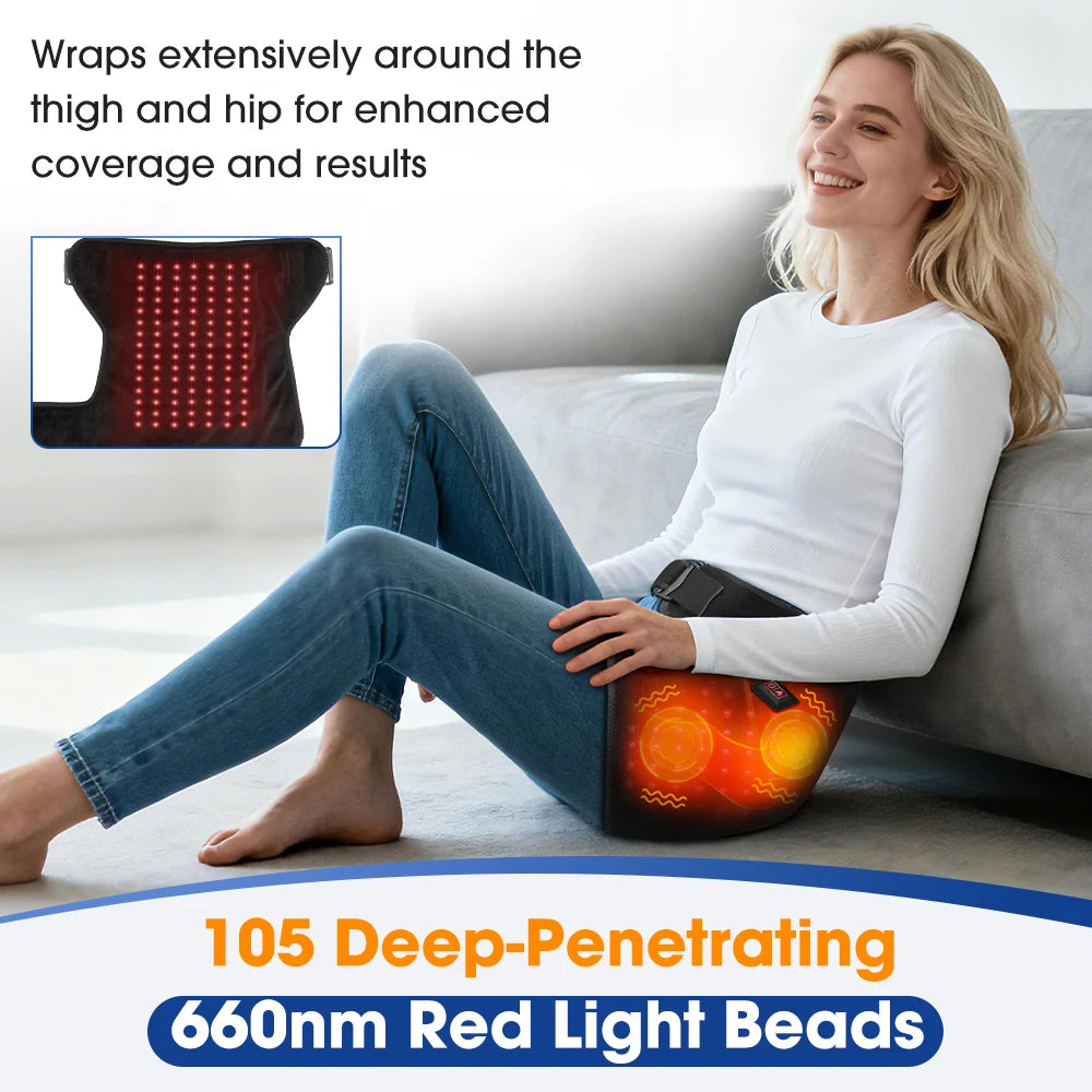 Wearable Red Light Heating Wrap Options for Wrist, Neck, Ankle and Hip, Adjustable Warmth with Model-Specific LED, Vibration and Power Features
