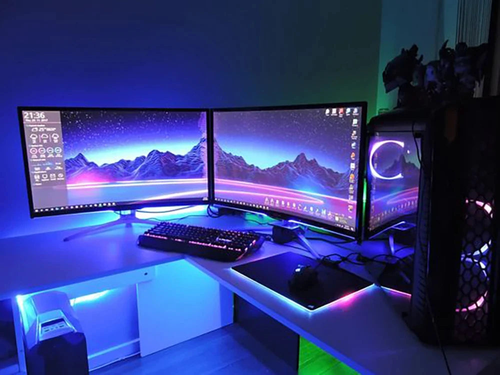 5050 LED Strip Lights with Bluetooth App and Remote Control References, Flexible Ribbon in 1m, 2m, 3m or 5m for TV Backlighting and Game Room Decor