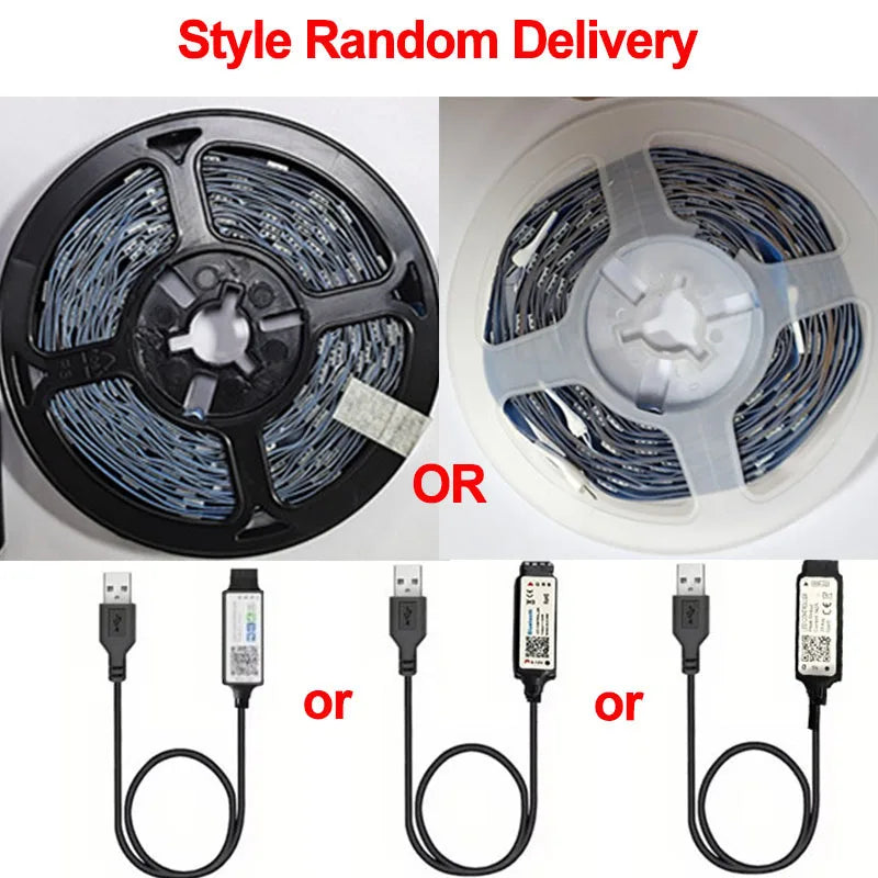 5050 LED Strip Lights with Bluetooth App and Remote Control References, Flexible Ribbon in 1m, 2m, 3m or 5m for TV Backlighting and Game Room Decor