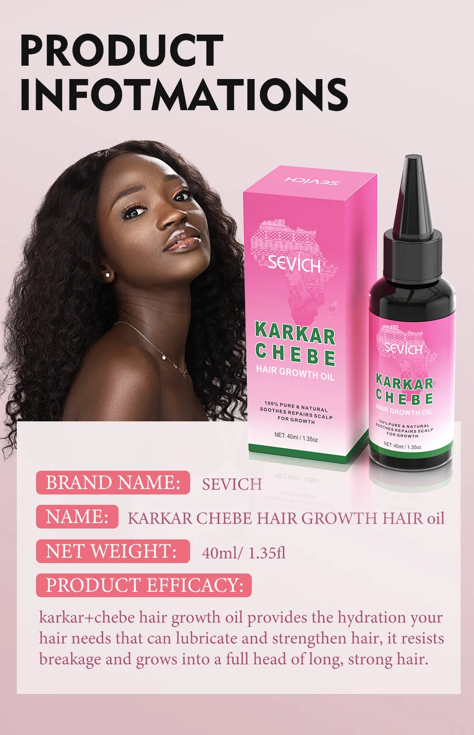 Hair Care Oil and Cream Options with Karkar, Chebe, Batana and Rosemary References, Single 40ml Oil, Single 60g Cream or Set and gift for Cosmetic Grooming