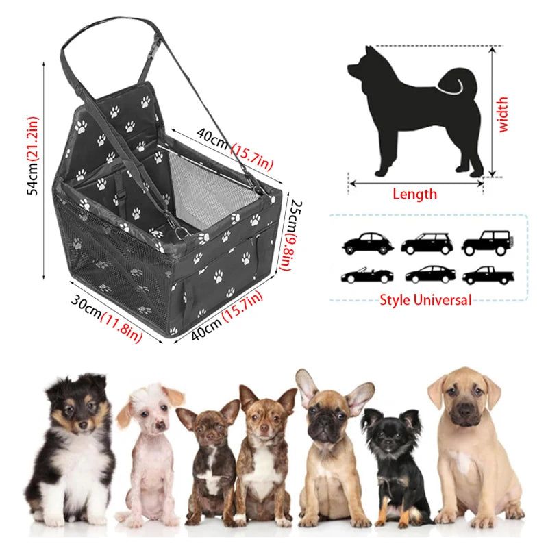 Dog Car Booster Seat Basket with Mesh Design, Foldable Pet Travel Carrier for Compatible Vehicle Seating, Black, Red, Pink, Blue and Gray Option Labels