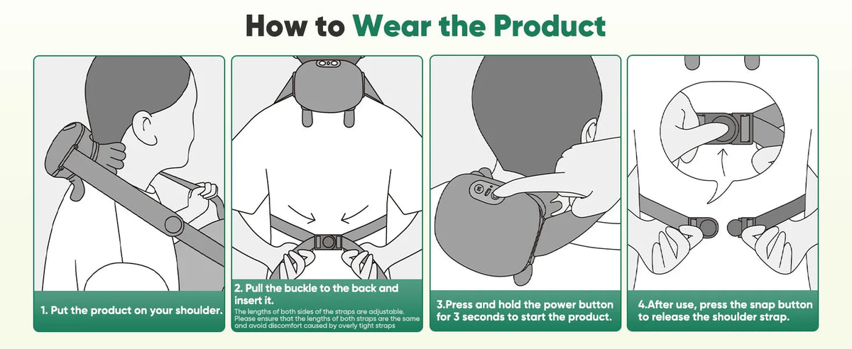 Wireless Neck and Back Massager with Heat, Battery-Powered 4D Shiatsu-Style Kneading Device in Green Silver Switch Option for Adult Relaxation Routines