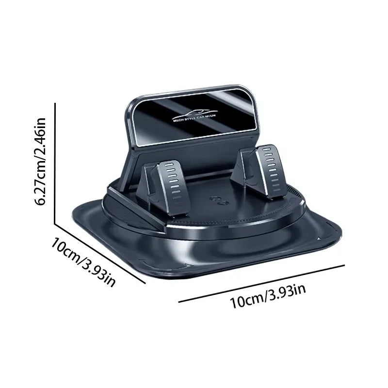 Silicone Dashboard Phone Holder in Black with Anti-Slip Design and 360-Degree Rotation, Car Smartphone Mount for Compatible Devices and Navigation Viewing