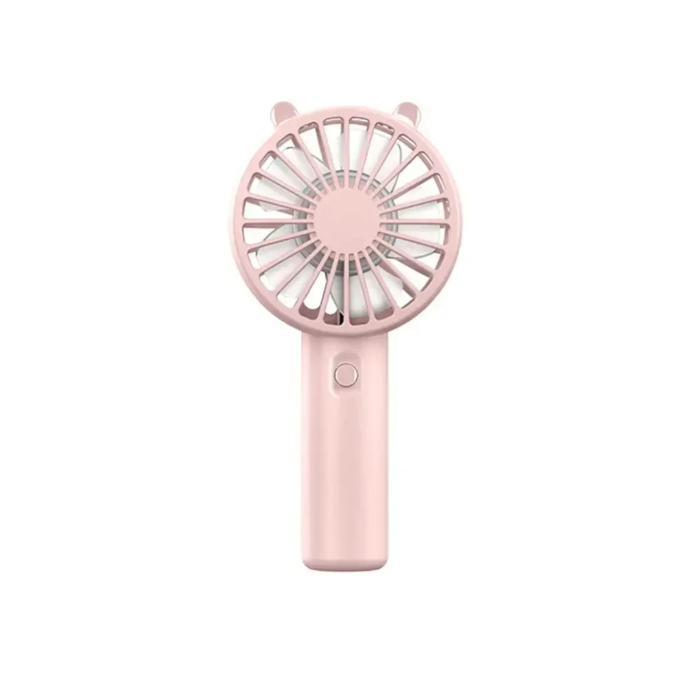 300mAh USB Rechargeable Personal Fan with ABS Housing and Included Cable, Compact 16cm Handheld Airflow Fan in Pink, White, Blue or Green for Short Breaks