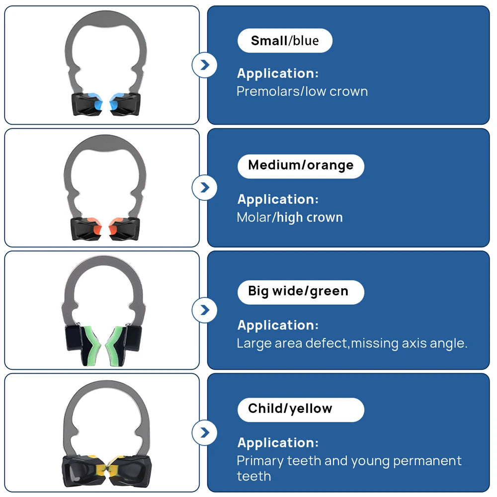 Dental Sectional Matrix Ring Options by AZDENT, Nickel-Titanium Clamping Rings with Silicone Contact Areas, Single and Combination Kit Selections