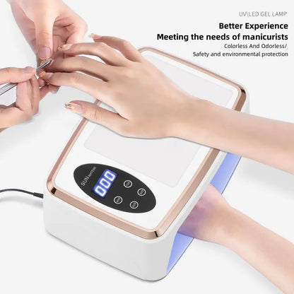 Motion Sensor UV LED Nail Lamp MATE60 with 90 Light Beads, Gel Curing Device for Home Manicure and Pedicure with US, UK, AU or EU Plug Options