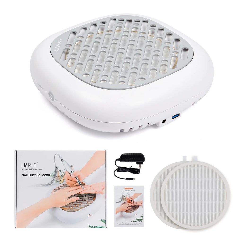 Two-Filter Nail Dust Collector with ABS Body, Adjustable Suction and Listed 23 x 22.5 x 6.9cm Size, Grey, Rose, Silver or Pink Manicure Vacuum Options