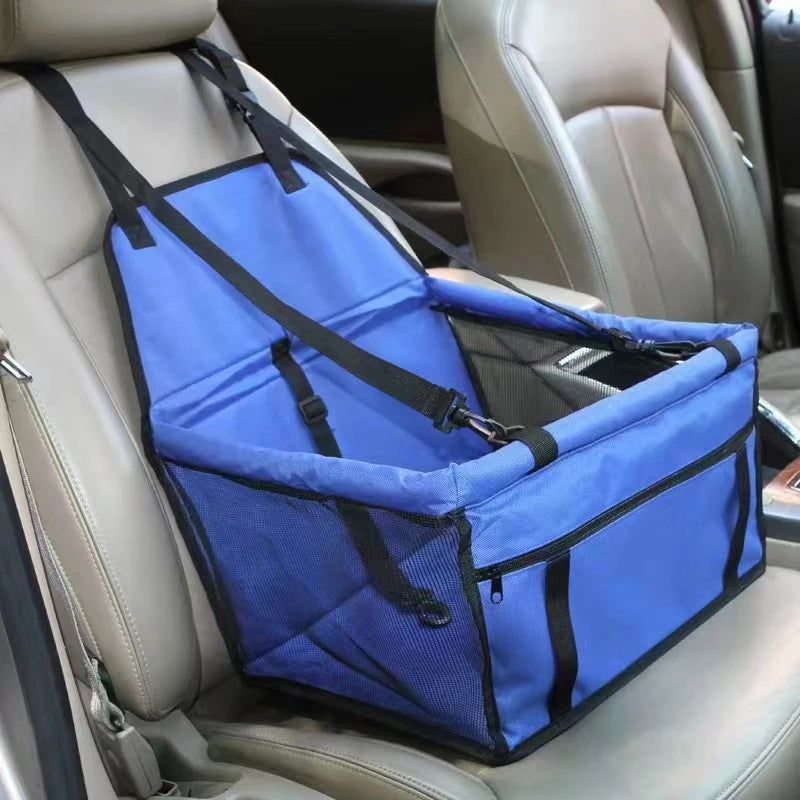 Dog Car Booster Seat Basket with Mesh Design, Foldable Pet Travel Carrier for Compatible Vehicle Seating, Black, Red, Pink, Blue and Gray Option Labels