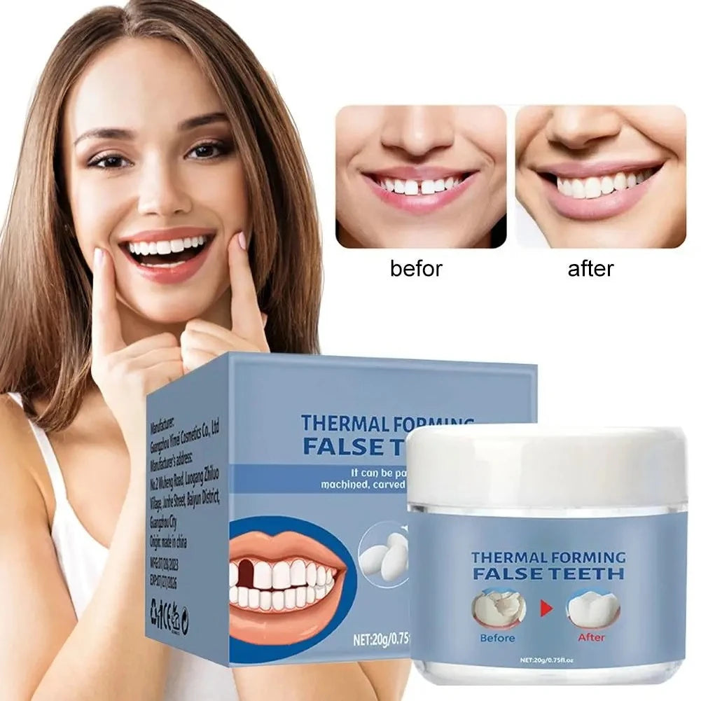 Moldable Tooth Beads and Granules with Listed 20g Packaging, Q6N2 Thermal-Fit Wording and Single or Promotional Quantity Options for Dental Review