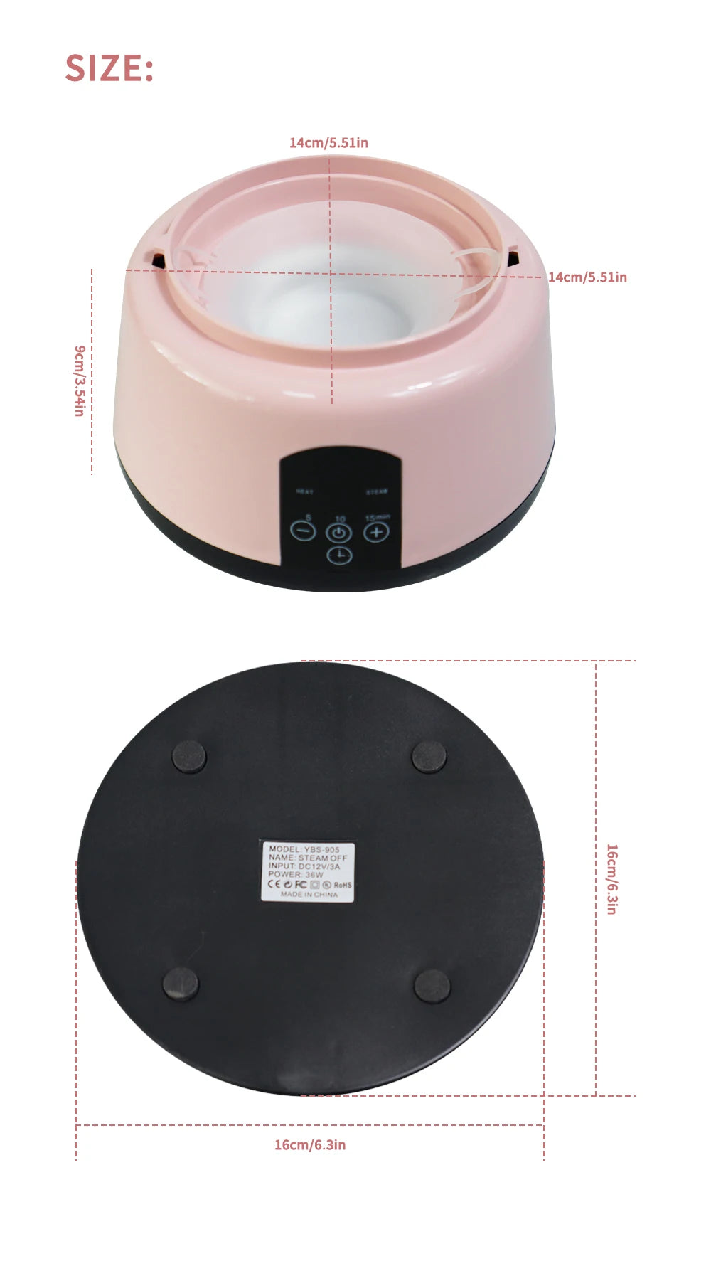 One-Hand Nail Steamer for Gel Polish Removal with Listed Auto Shut-Off Feature, 110–120V US or 220–240V EU Options for Adult Home Manicure Routines