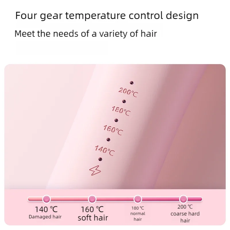 32mm Automatic Curling Iron with Four Listed Heat Settings, PTC Heating and Ceramic Wand Reference in Pink, Purple or Beige with Plug and Box Options