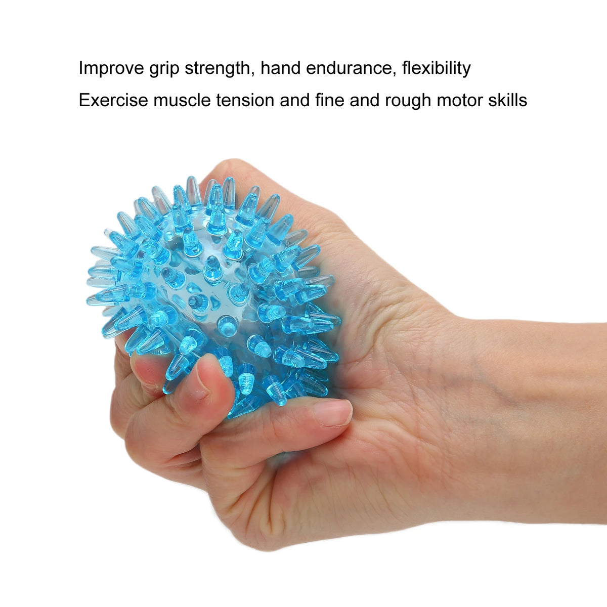 Spiky Hand Grip Ball with Hollow Soft TPR Construction and Transparent Finish Reference, Single-Piece Squeeze and Manual Massage Accessory for Adults