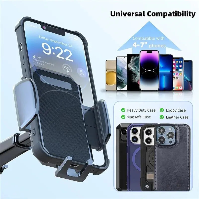 Suction Cup Car Phone Mount for Compatible Dashboard or Windshield Placement, Adjustable Smartphone Holder with Separate Air Vent Style Option