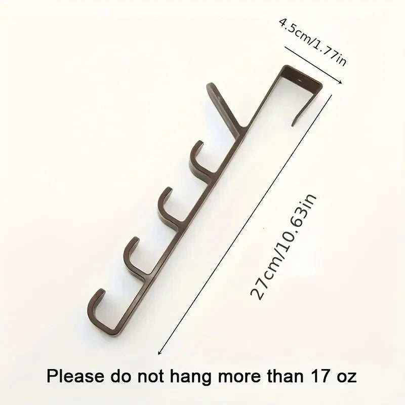 Over-the-Door Hanging Rack for Bags, Hats and Jackets, Single ABS Plastic Bedroom Storage Organizer in White, Black or Brown with 27 x 4.5cm Size Reference