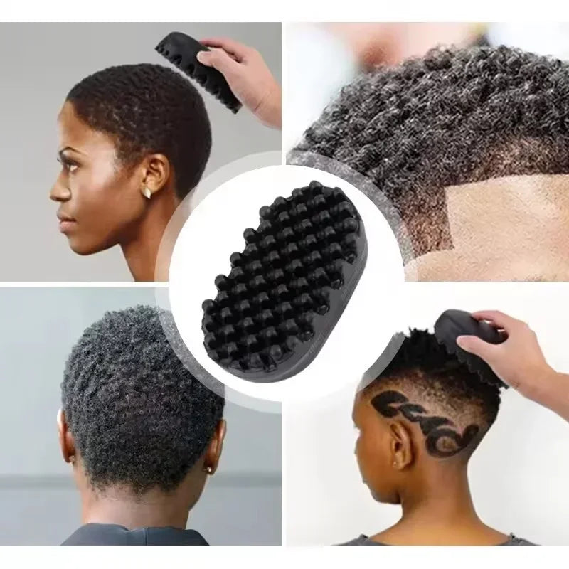 Curl Sponge Brush for Natural Textured Hair Twists and Coils, Black, Blue, Brown or Red Styling Tool with Separate Large Black One-Piece Selection