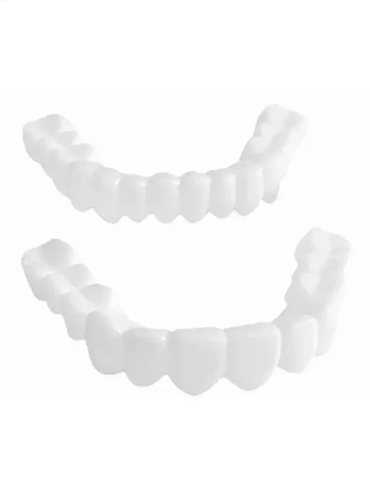 Temporary Cosmetic Teeth Covers, One Upper and Lower Pair with Listed Heat-Moldable Design for Adult Smile Appearance, Dental Fit Review Before Use