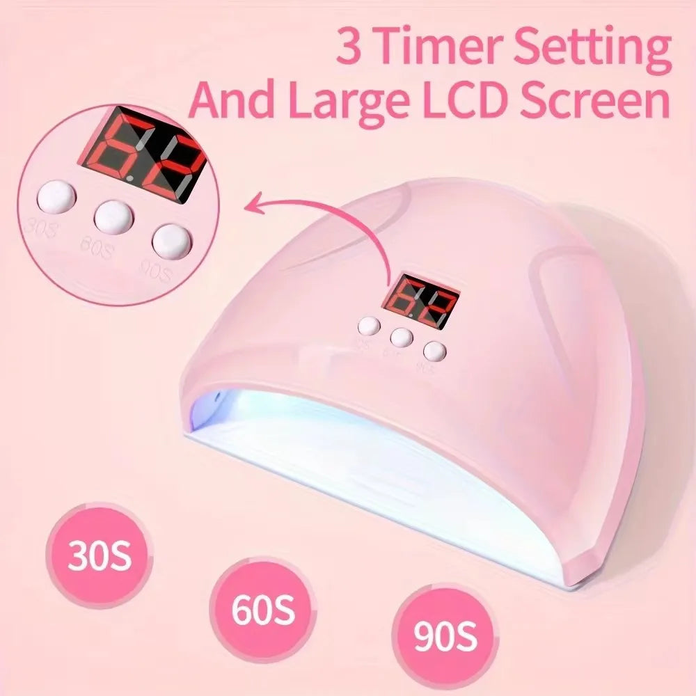 LINMANDA USB Nail Drill and Lamp Kit with Electric Polish File and UV LED Curing References, Seven Numbered Set Options for Adult Gel and Acrylic Nail Art