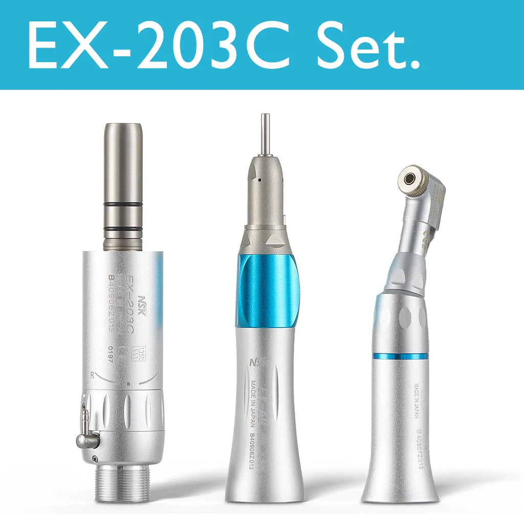 Low Speed Contra Angle Dental Handpiece with 1:1 Direct Drive, Wrench and Manual, 2 or 4 Hole Set Labels and Six Color Options for Professional Use