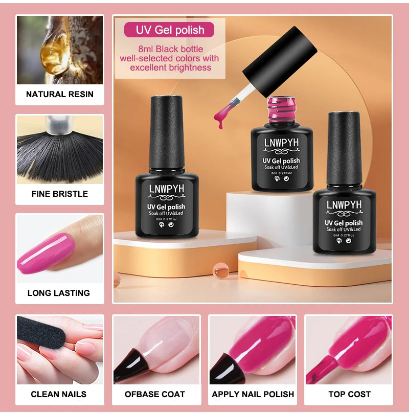 Gel Nail Polish Kit with UV LED Lamp and Electric Nail Drill, 27 Polish Colors and 4 Extension Gel Colors for At-Home Manicure and Nail Art