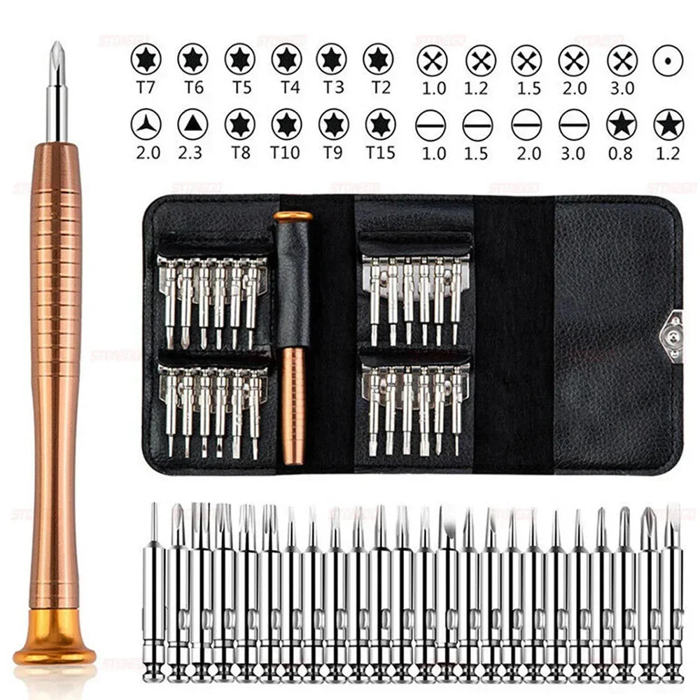 Precision Screwdriver Repair Kit, 25-in-1 or 152-in-1 CRV Steel Bit Set with Torx Options for Compatible Laptop, Computer and Small Electronics Projects
