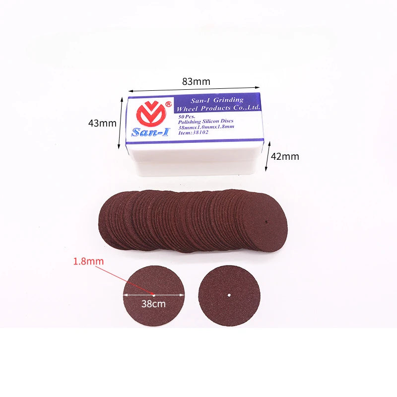 Dental Lab Polishing Discs, Resin Grinding and Separation Wheels in 22mm or 38mm Options, Boxed 40, 50 or 100-Piece Selections for Laboratory Work