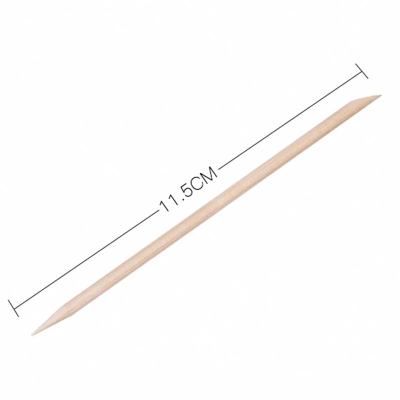 Orange Wood Nail Sticks in 100 or 500-Piece Options, Double-Sided Cuticle Pushers for Manicure, Pedicure and At-Home Nail Art Routines