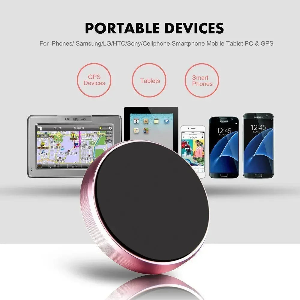 Magnetic Car Phone Holder with Fixed or 360-Degree Rotating Model Options, Dashboard and Wall Mounting References in Black, Silver, Gold and Rose Gold