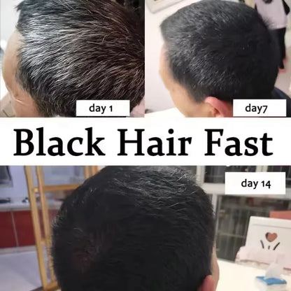 Gray Hair Care Serum with Black Spray and Cosmetic Coverage References, Single or Promotional Purchase Labels for Women and Men Grooming Routines