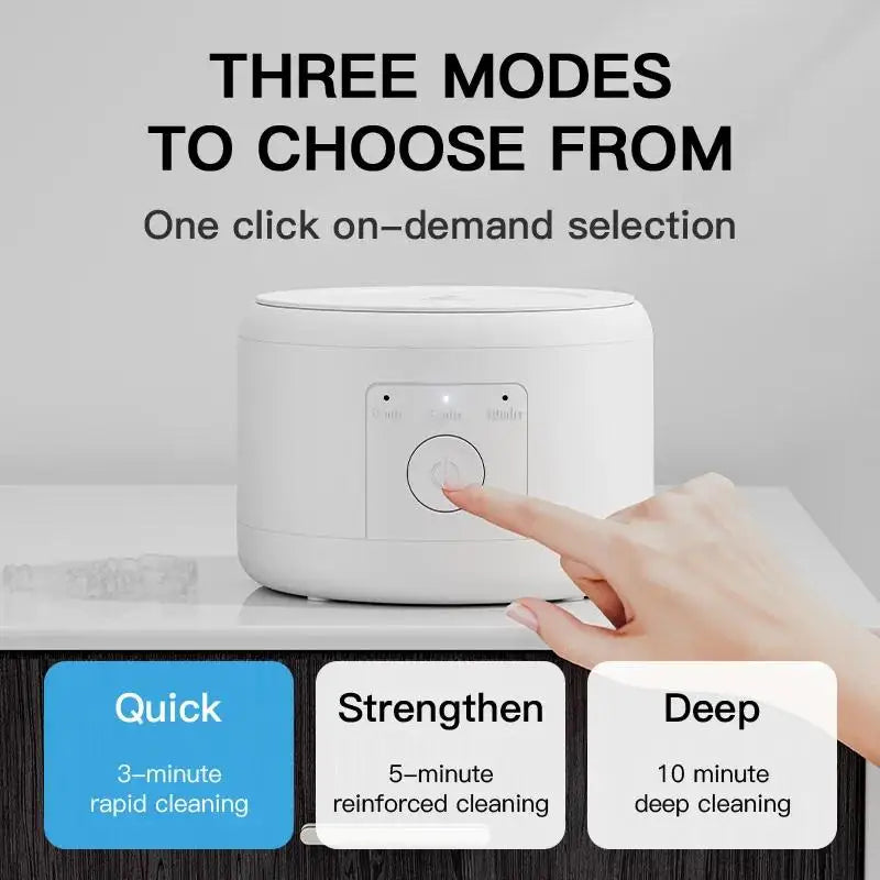 50kHz Ultrasonic Retainer Cleaner with 160ml Tank, USB Rechargeable Dental Appliance Cleaning Machine with 3, 5 and 10 Minute Cycles and Four Color Options