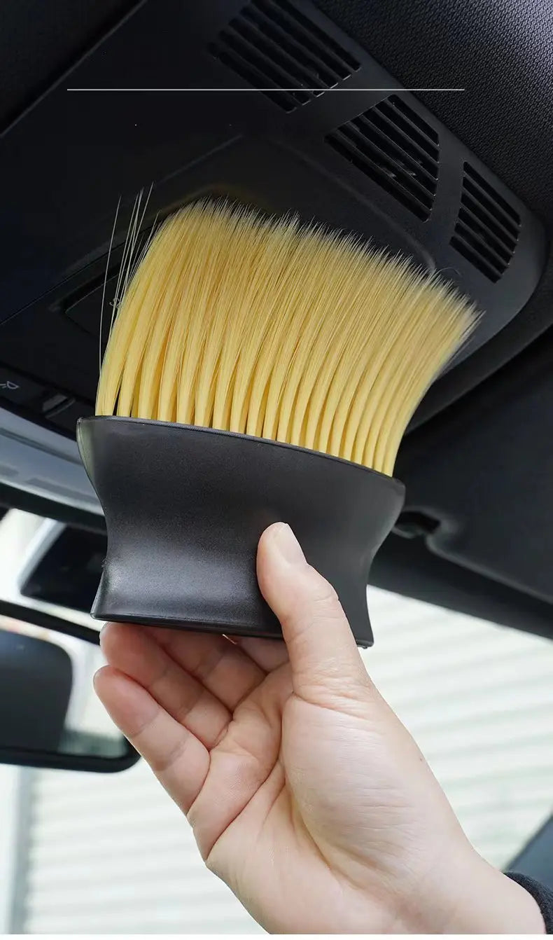 Car Interior Dusting Brush with Soft Bristles for Air Vents and Interior Gaps, Manual Auto Detailing Cleaning Tool in Option A for Routine Vehicle Care