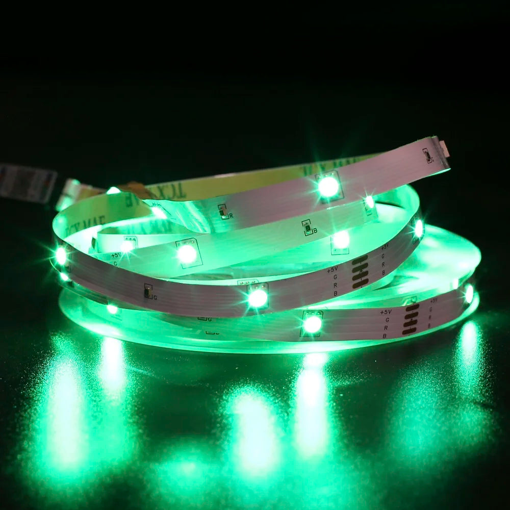 USB 5V TV Backlight Strip with RGB Flexible Tape, Bluetooth App and 24-Key Remote Control, Nine Length Options from 1m to 30m for Indoor Accent Lighting