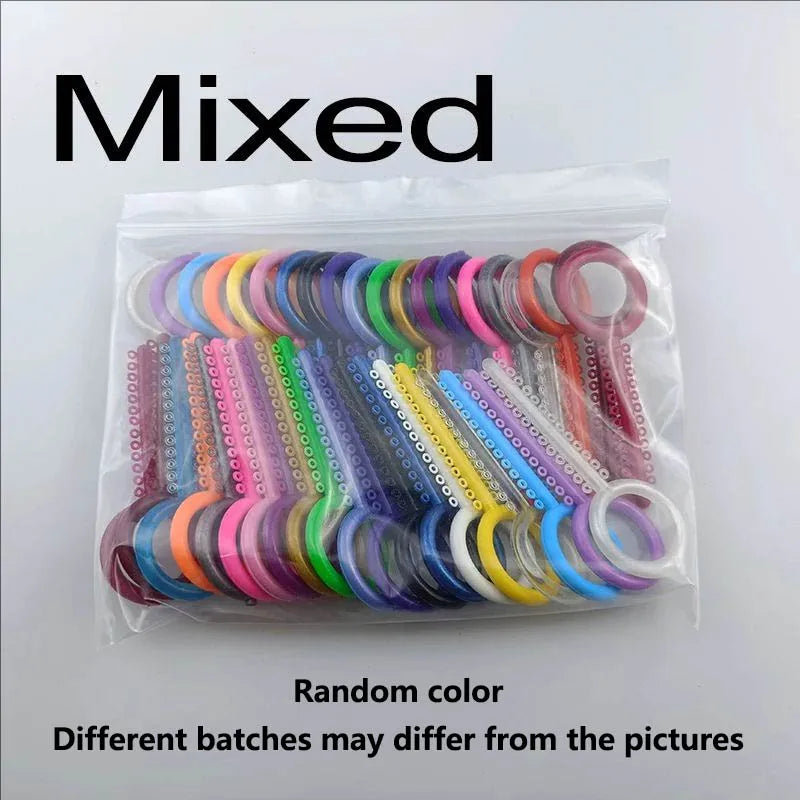 Orthodontic Ligature Ties 1040-Piece Bag, Urethane Elastic O-Rings on 40 Sticks with Numbered Color Options for Professional Braces Care