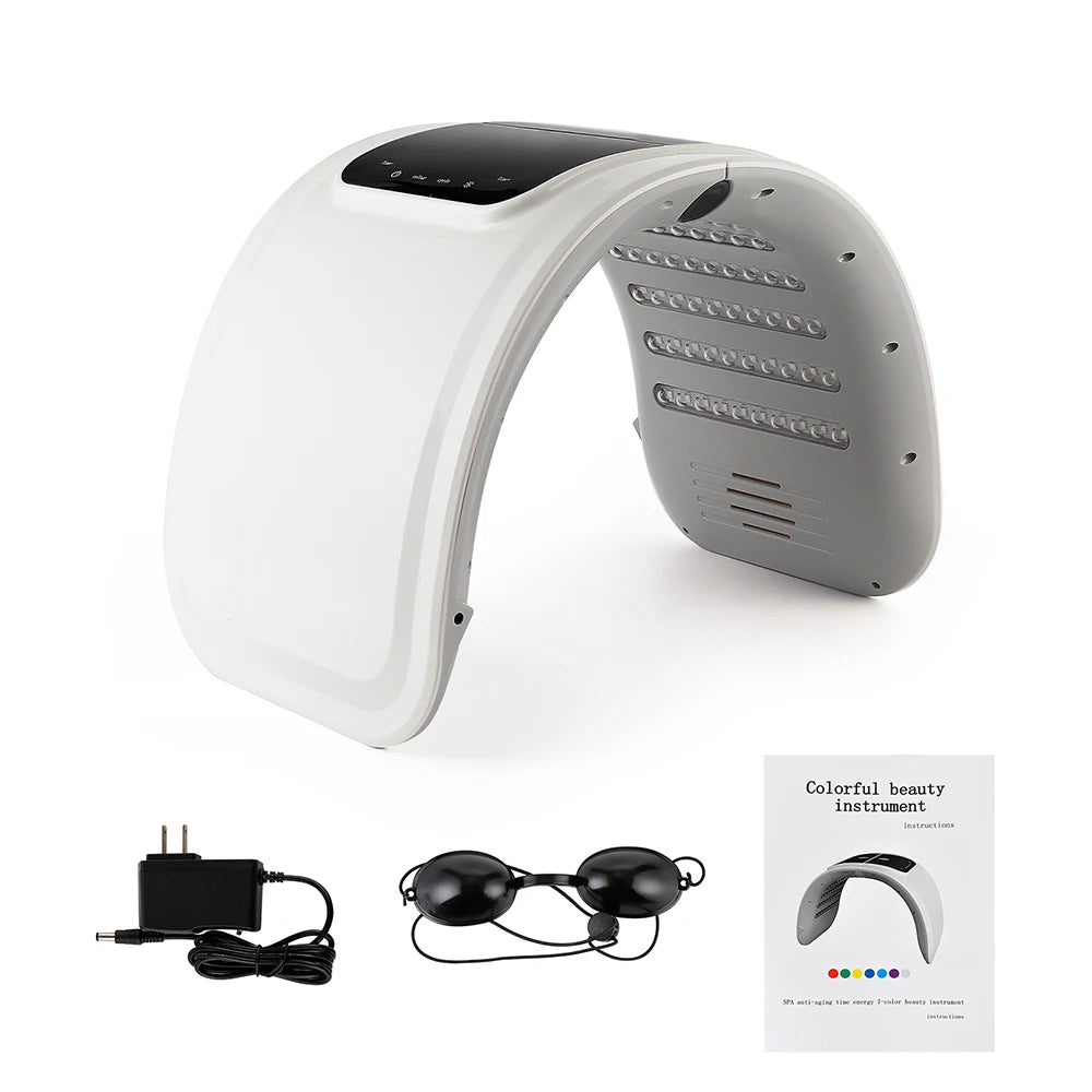 LED Beauty Machine with Nano Spray, Foldable Design, Seven-Color Reference, 100 LEDs and Touch Controls in US, EU, UK or AU Plug Options for Cosmetic Care