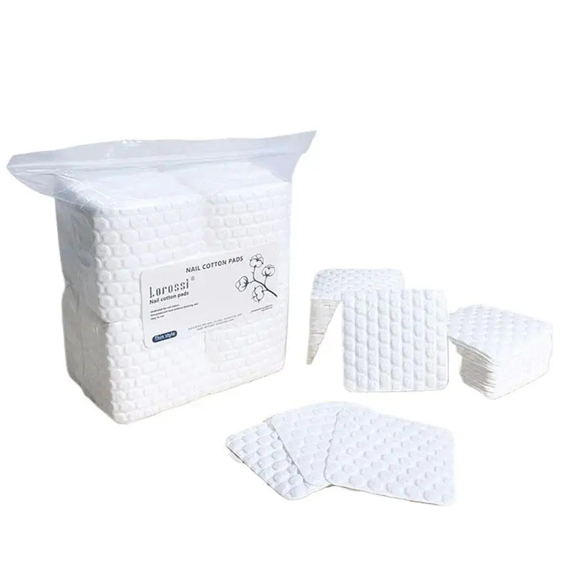 Square Nail Cotton Wipes with Listed 5 x 5cm Pad Size in 200 or 500-Piece Bags for Compatible Nail Polish Removal, Gel Cleansing and Manicure Prep
