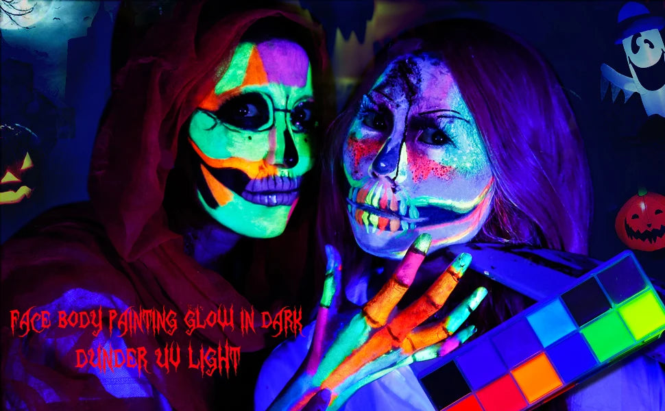 Oil Based SFX Face Paint and Makeup Kit Options with 42g or 96g Paint Labels, Brush Set Choices and Scar Wax References for Halloween and Stage Costumes