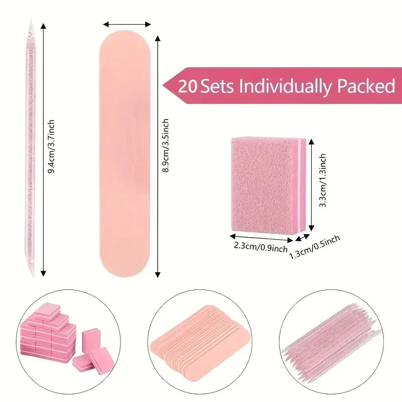 Mini Nail File and Buffer Kit, 24-Piece Manicure Tool Selection with Files, Buffers and Sticks for Adult At-Home Nail Shaping and Personal Care Routines