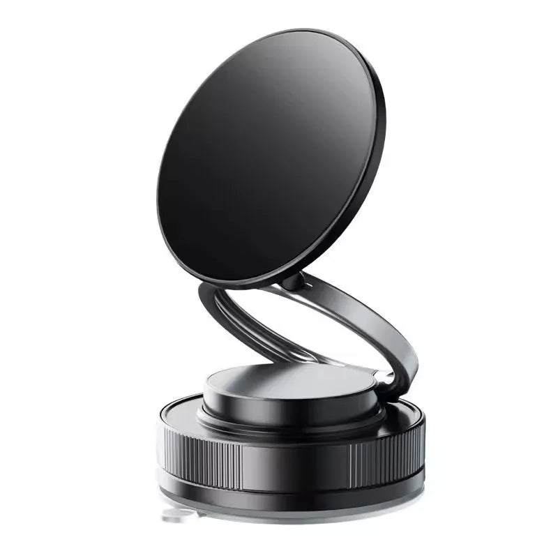 Vacuum Magnetic Car Phone Holder in Black, Suction Cup Mount with Locking Knob and Listed 360-Degree Rotation for Compatible Smooth Flat Surfaces