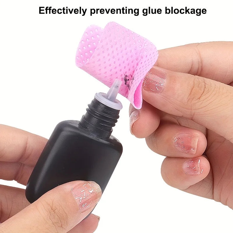Lint-Free Nail Wipes for Gel Cleansing and Nail Polish Removal, Pink or White Manicure Pads in 20 to 600 Piece Packs with Bottle Options