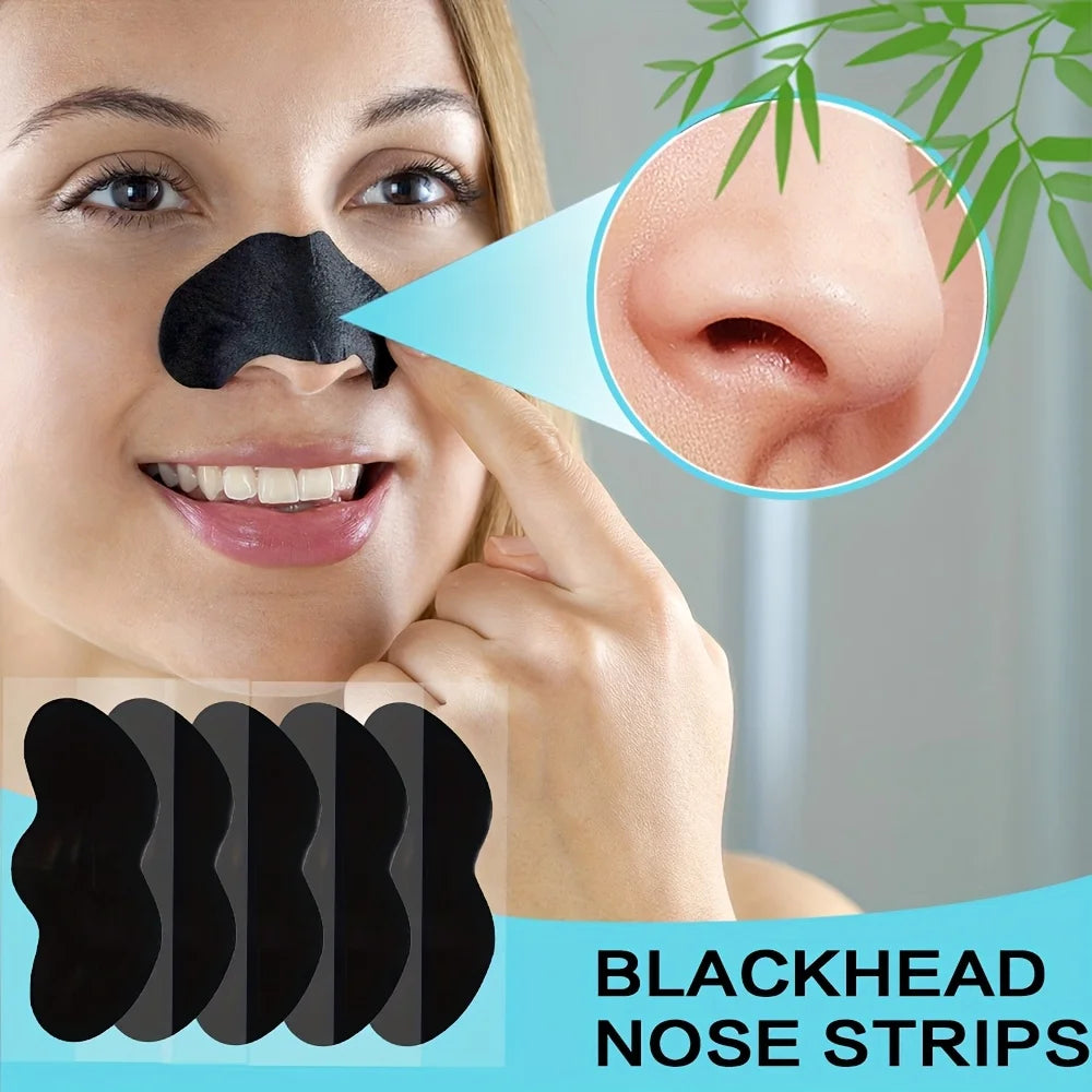 Nose Pore Cleansing Patches with Black Option Labels in 10, 20, 50 or 100-Piece Packs, Facial Care Selection with Nose Cleaning and Blackhead-Care References