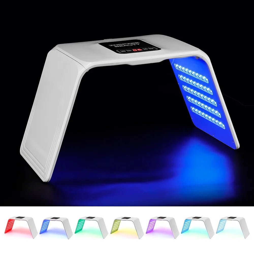 Foldable LED Facial Light Machine with 160 Listed LEDs and Seven Color Modes, 24W Face and Body Beauty Device with Eye Protection and Regional Plug Options