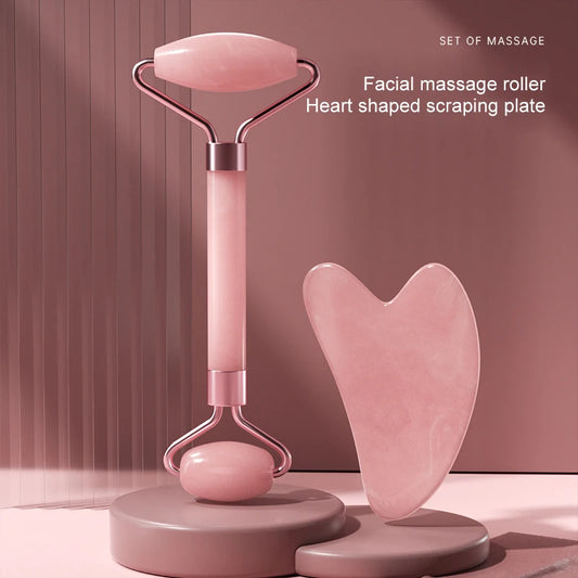 Resin Facial Massage Tool with Roller and Scraping Board Style References, Sixteen Color and Style Labels for Adult Face and Neck Cosmetic Skincare Routines