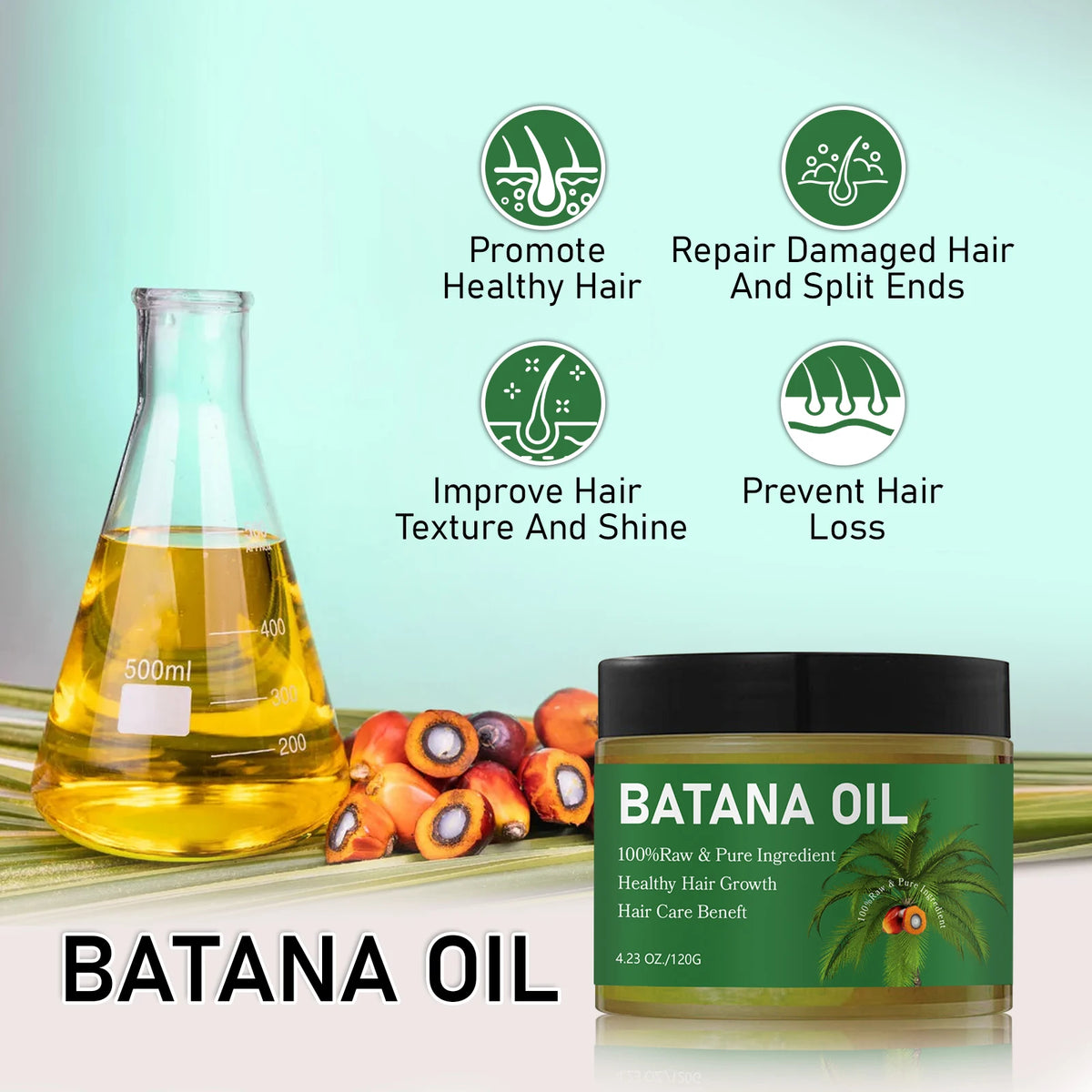 Batana Oil Shampoo Set with Listed Hair Oil, Rosemary Leaf Oil Shampoo Formula for Everyday Cleansing and Cosmetic Hair Conditioning at Home