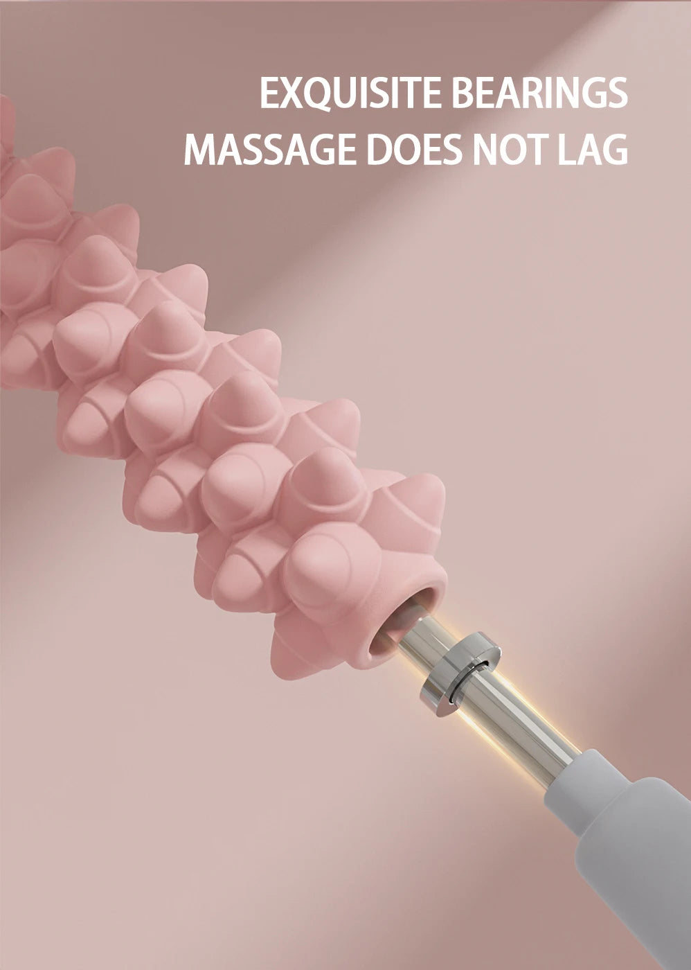 Yoga Massage Stick with Wolf-Teeth Texture Reference for Adult Calf, Thigh and Forearm Massage, Pink, Purple or Green and Two-Piece Option Labels