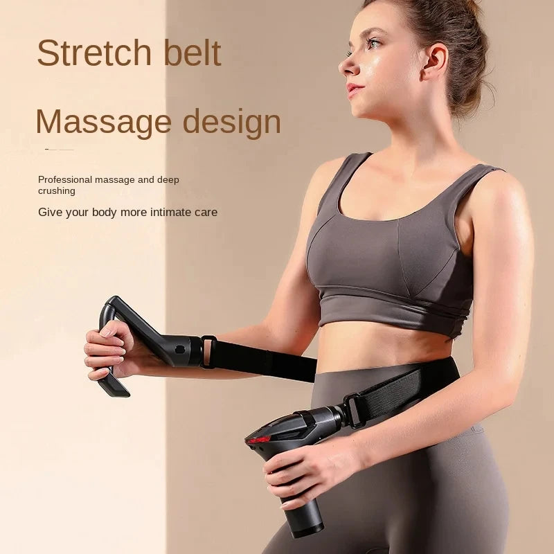 Long-Handle Massage Gun in Dark Gray with 1500mAh Battery, Type-C Charging and Listed 2600–3300rpm Motor Speed for Adult Personal Massage Routines