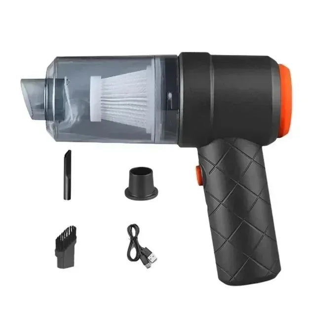 Black Mini Cordless Car Vacuum Cleaner with USB Charging, Listed 1200mAh Battery and 9000Pa Suction Reference for Vehicle Interior and Household Spot Cleaning