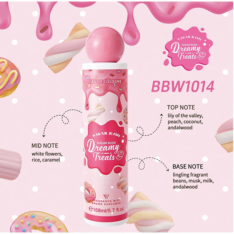Gourmand Perfume Body Spray 168ml, Unisex Fragrance with Sweet Cookies, Chocolate, Fruit and Floral Options for Daily Wear and Personal Gifts