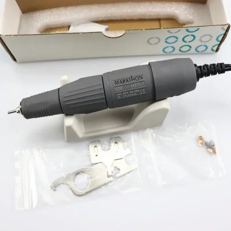 Nail Drill Micromotor Handpiece Options with Listed 2.35mm Bur Size, Twist Tool Exchange and H37LNN, H35SPN or H35SPNN Speed Labels for Manicure Equipment