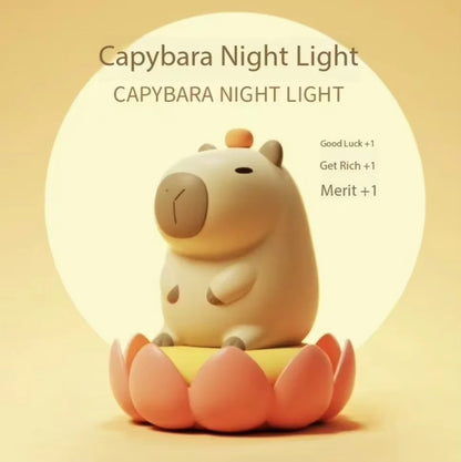 Switch Operated Capybara Lamp with Yellow Light Option, Compact 110 x 100 x 80mm Decorative Night Light with Three LR44 Batteries for Adult Desk and Bedroom Decor