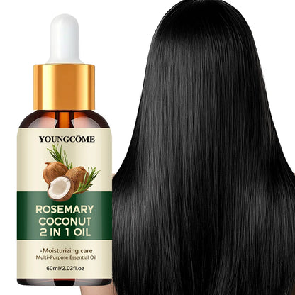 Rosemary Hair Oil with Coconut Oil Reference, 40ml Single, 60ml Single or Three-Piece 60ml Options for Label-Guided Cosmetic Hair and Scalp Care Routines