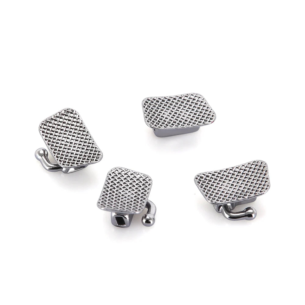 Mesh-Base Orthodontic Buccal Tubes by AZDENT, 20 Pieces in Five Kits, Bondable Non-Convertible Single Molar Tubes with Roth, MBT or Edgewise Option Labels